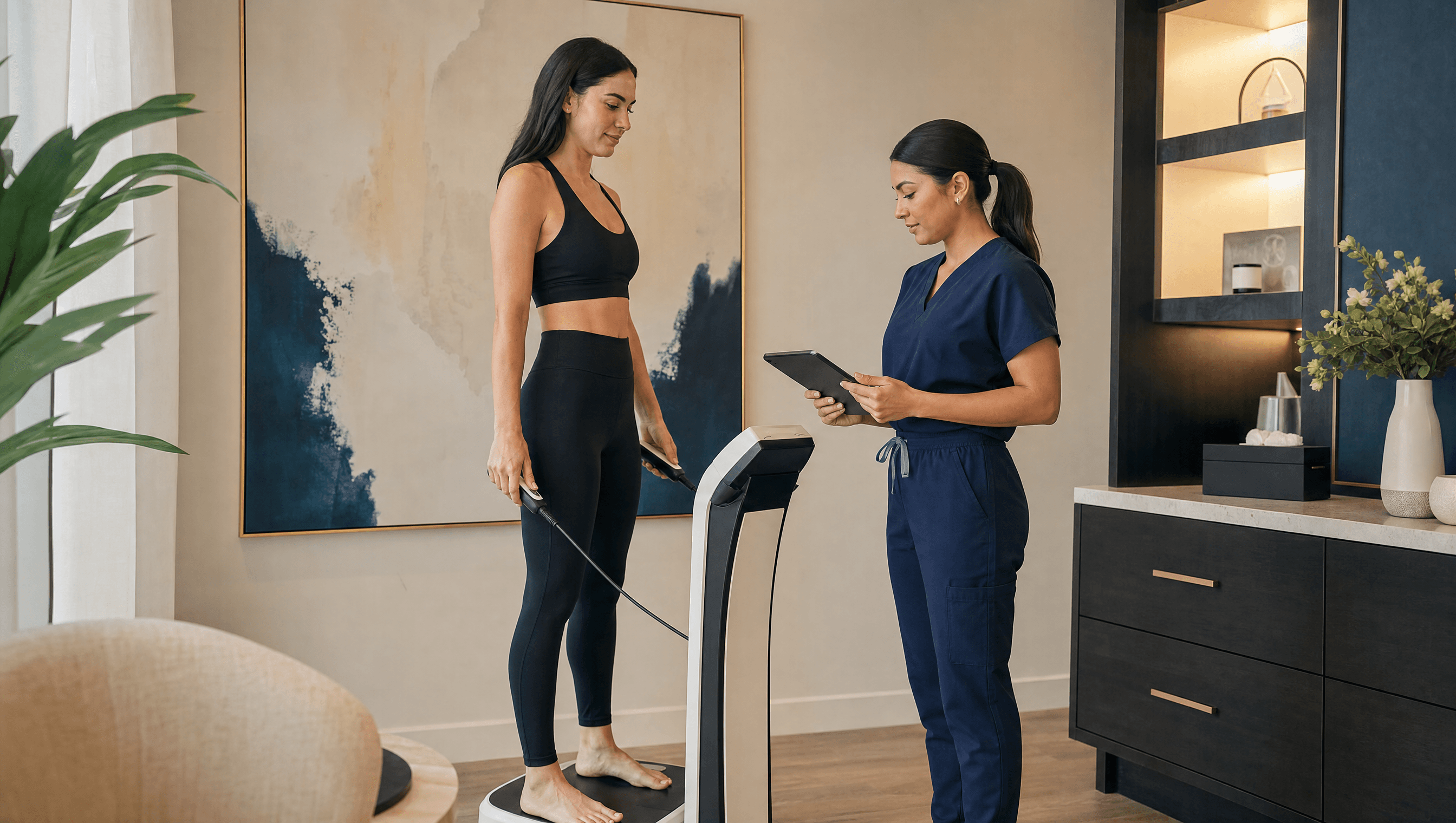 Client on the Body Map body composition scale
